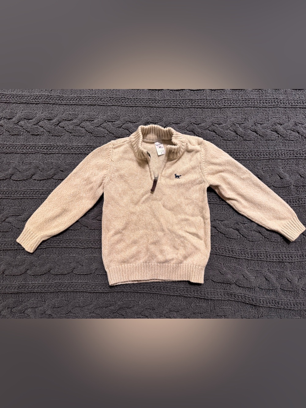 Carter's Half-Zip Sweater with Navy Dog Logo (Toddler Boy, 4T)